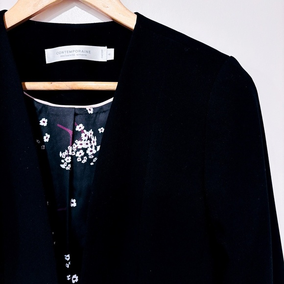 SIMONS – Black open-front blazer | Tailored minimalist jacket | Size 4 * - Picture 2 of 8